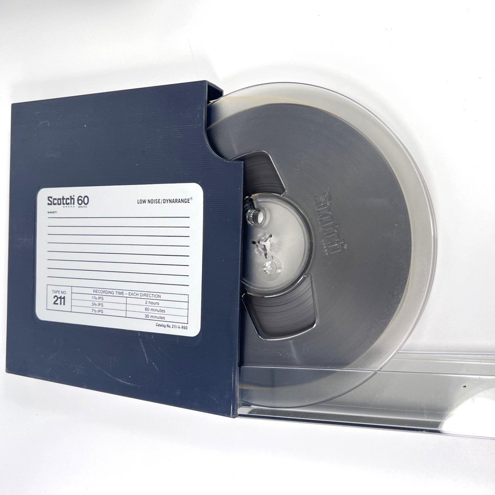 Vintage Scotch 211 1/4" Reel to Reel Audio Tape Lot – 4 Reels in Hard Cases